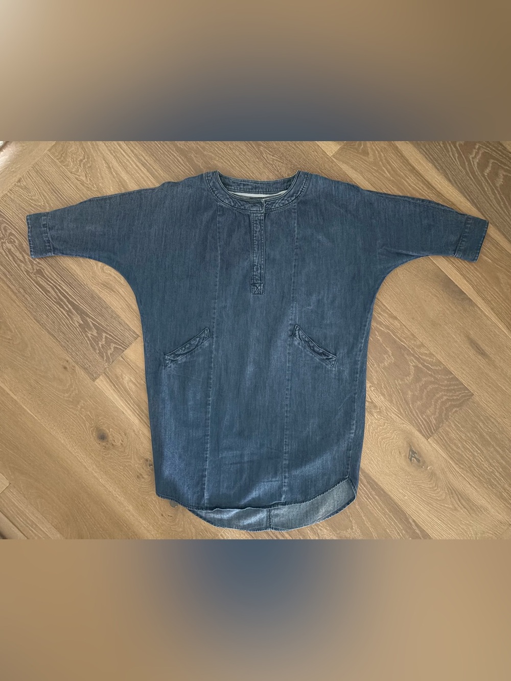 BDG Washed Indigo Denim Dress Front Pockets